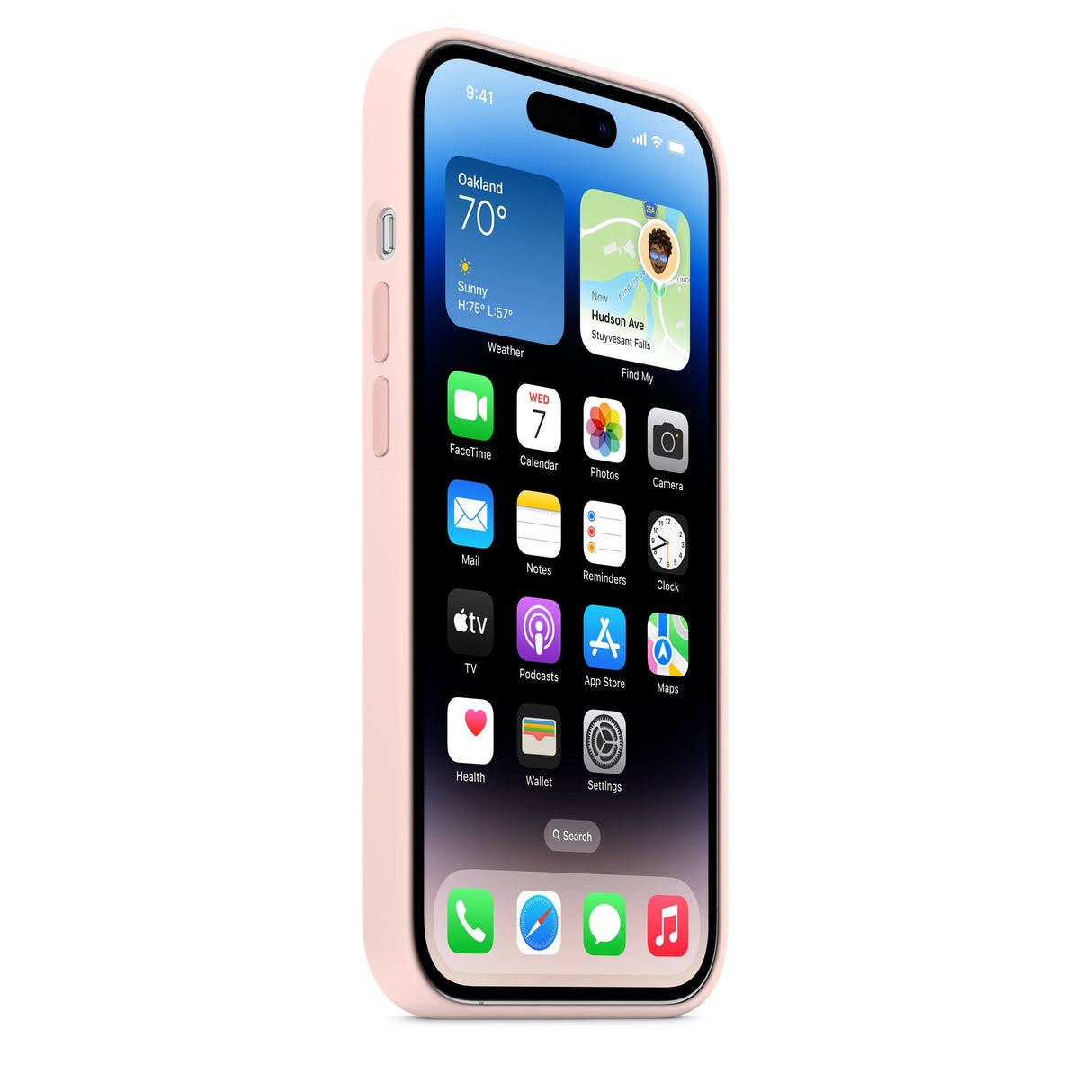 Silikonhülle mit MagSafe für iPhone 14 Pro - Kalkrosa