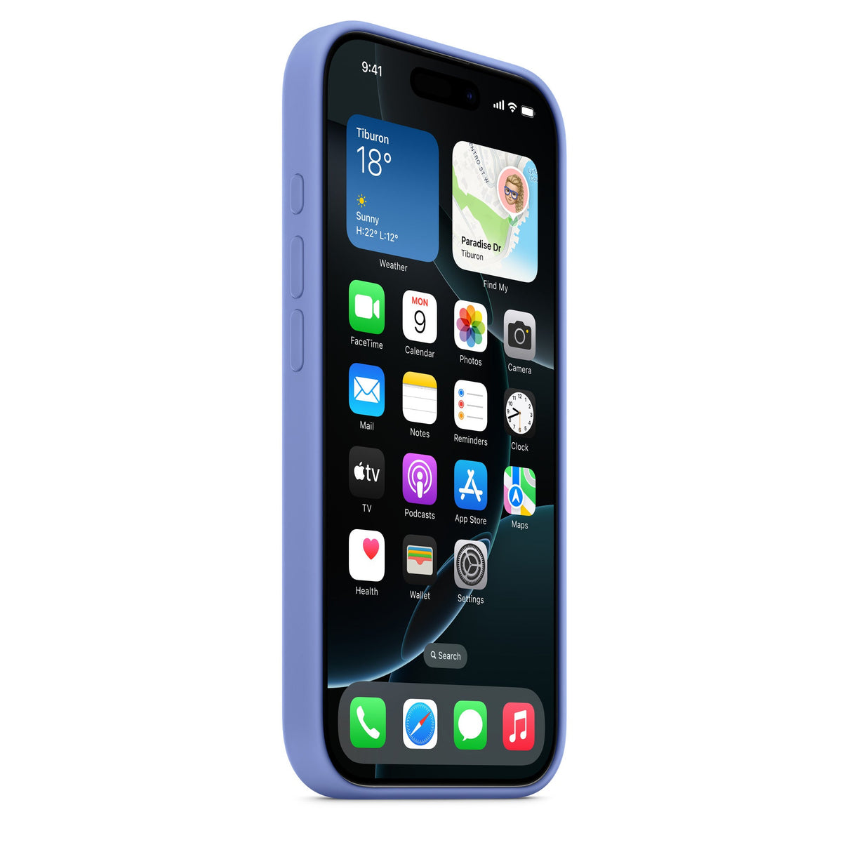 Silikonhülle mit MagSafe für iPhone 16 Pro – Veilchen